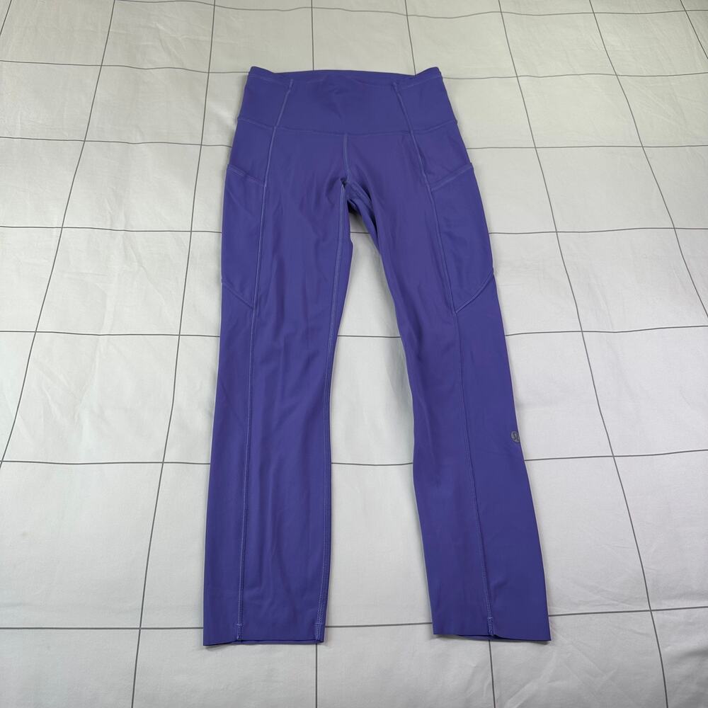 Lululemon Leggings Womens 4 Purple Fast Free High Rise Crop 23" Non Reflective